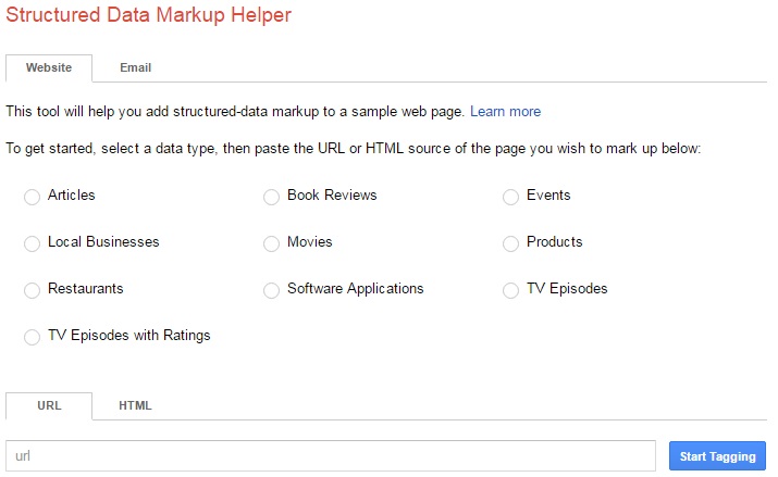 google data markup tool